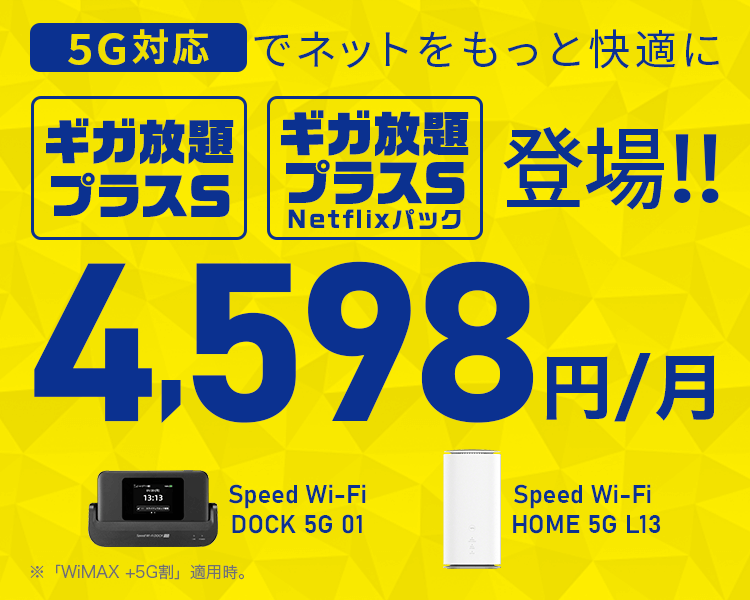 ギガ放題プラスSギガ放題プラスS Netflixパック新登場