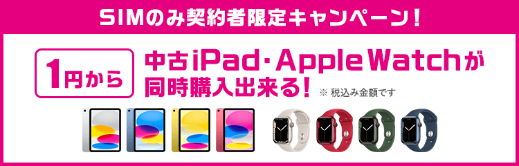 SIMのみ契約者限定キャンペーン！(Apple)