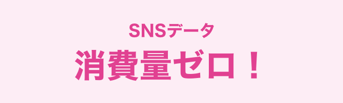 SNSデータ 消費量ゼロ!