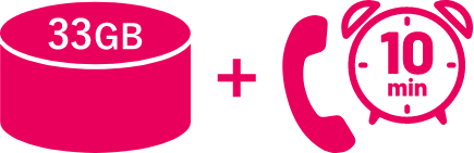20GB 使い切っても1Mbpsでつながる + 10min 国内通話無料!